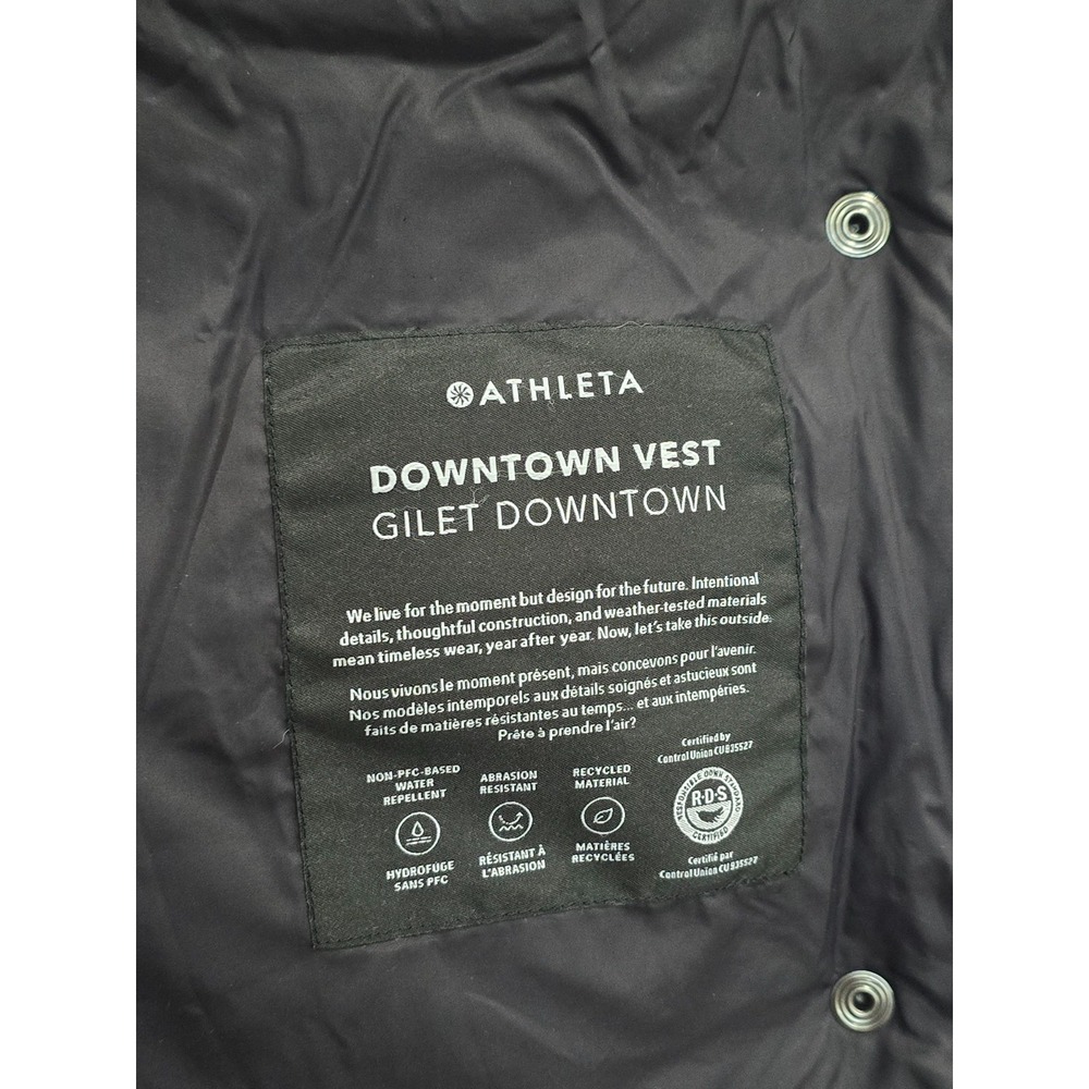 Athleta Gilet Downtown Vest Womens Size 3X Black Full Zip Down Quilted Puffer - Picture 8 of 11